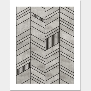 Concrete Chevron Pattern Posters and Art